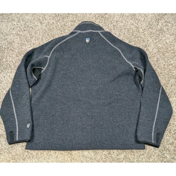 Kuhl Sweater Mens XL Grey 1/4 Zip Pullover Long Sleeve ThermoKore Poly Wool - Picture 2 of 7